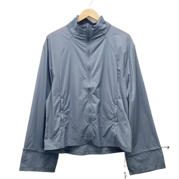 NWT Zyia Active Drawstrings Lightweight Windbreaker Blue Gray Women’s Large New - Picture 6 of 16